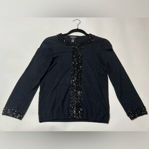 Club Monaco 70% Silk Cardigan with Sequins Sequined Sweater 30% Cotton Size S